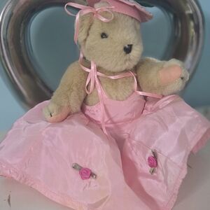 Pink Teddy Bear Doll with Dress